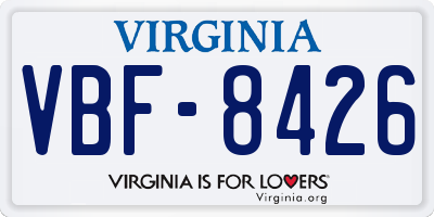 VA license plate VBF8426