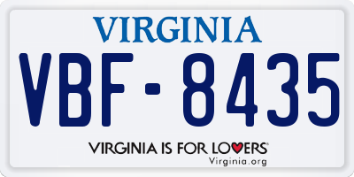 VA license plate VBF8435