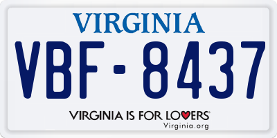 VA license plate VBF8437