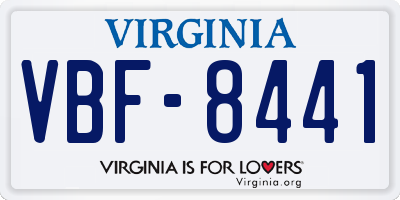 VA license plate VBF8441
