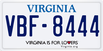 VA license plate VBF8444