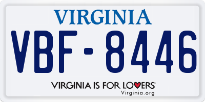 VA license plate VBF8446