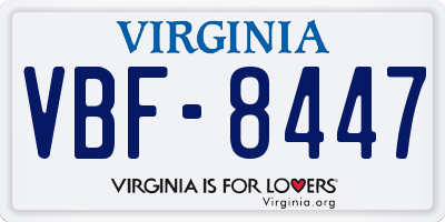 VA license plate VBF8447