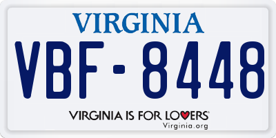 VA license plate VBF8448
