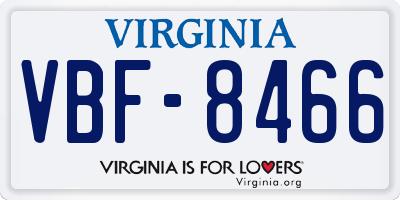 VA license plate VBF8466