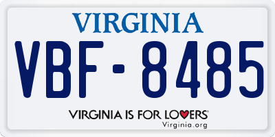VA license plate VBF8485
