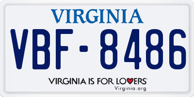 VA license plate VBF8486