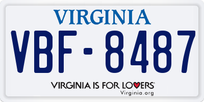 VA license plate VBF8487