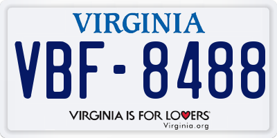 VA license plate VBF8488