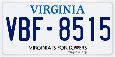 VA license plate VBF8515