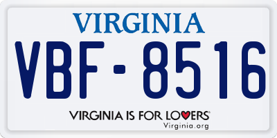 VA license plate VBF8516