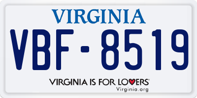VA license plate VBF8519