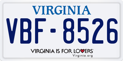 VA license plate VBF8526
