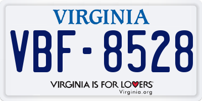 VA license plate VBF8528