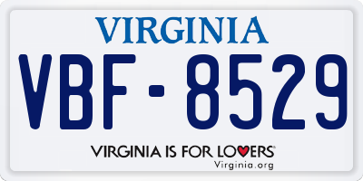 VA license plate VBF8529