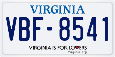 VA license plate VBF8541