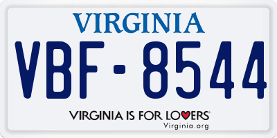 VA license plate VBF8544