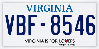 VA license plate VBF8546