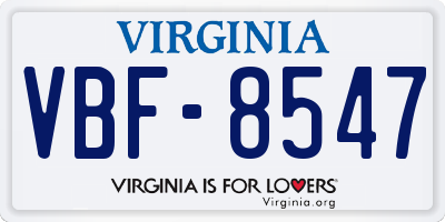 VA license plate VBF8547