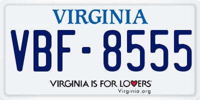 VA license plate VBF8555