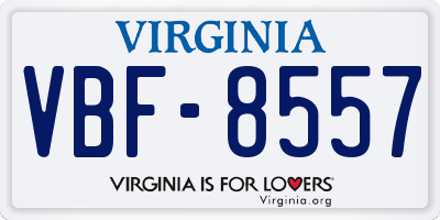 VA license plate VBF8557