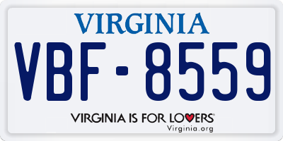 VA license plate VBF8559