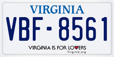 VA license plate VBF8561