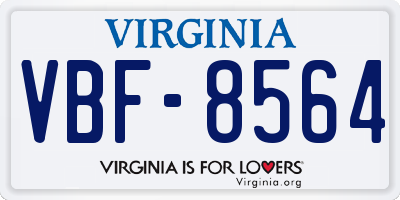 VA license plate VBF8564