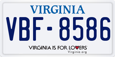 VA license plate VBF8586