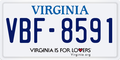 VA license plate VBF8591