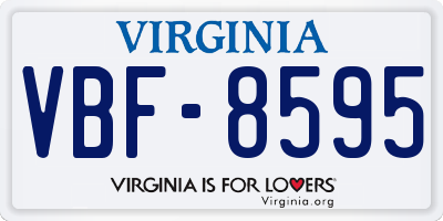 VA license plate VBF8595