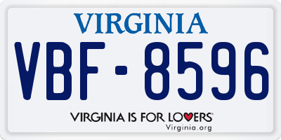 VA license plate VBF8596