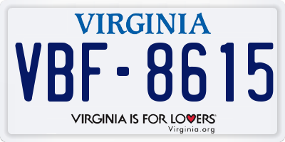 VA license plate VBF8615