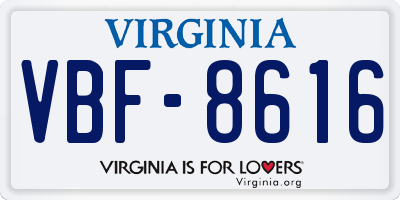 VA license plate VBF8616