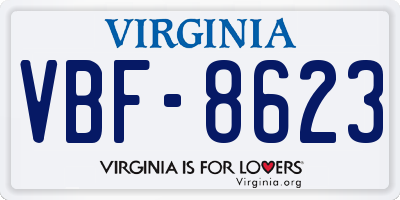 VA license plate VBF8623