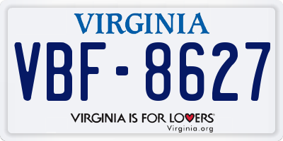 VA license plate VBF8627