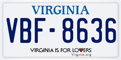 VA license plate VBF8636