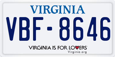 VA license plate VBF8646
