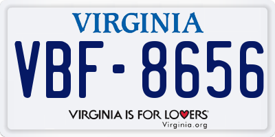 VA license plate VBF8656