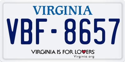 VA license plate VBF8657