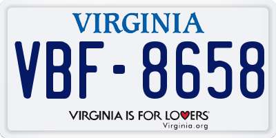 VA license plate VBF8658