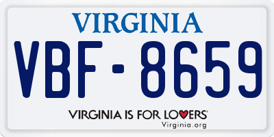 VA license plate VBF8659