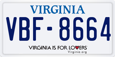 VA license plate VBF8664