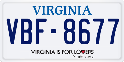 VA license plate VBF8677