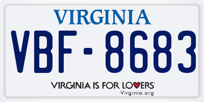 VA license plate VBF8683