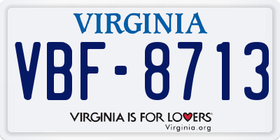 VA license plate VBF8713