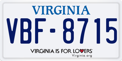VA license plate VBF8715