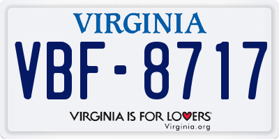 VA license plate VBF8717