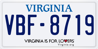 VA license plate VBF8719