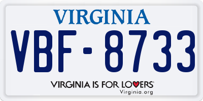 VA license plate VBF8733